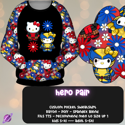 HERO PAIR - POCKET SWEATSHIRT - KITTY COSPLAY RUN CLOSING 11/15