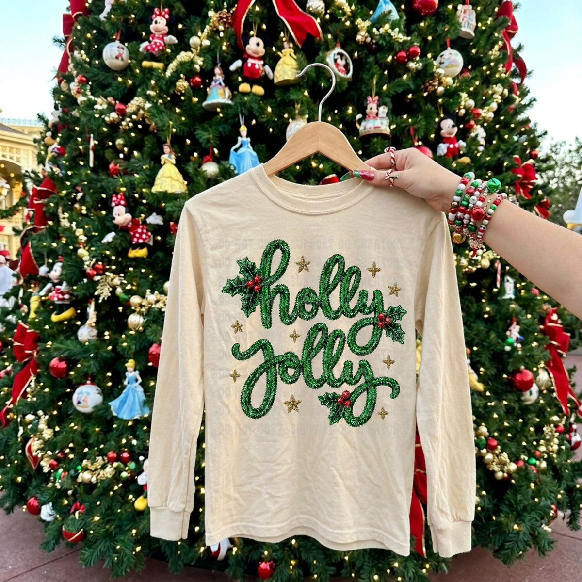 HOLLY JOLLY TINSEL LONG SLEEVE TEE