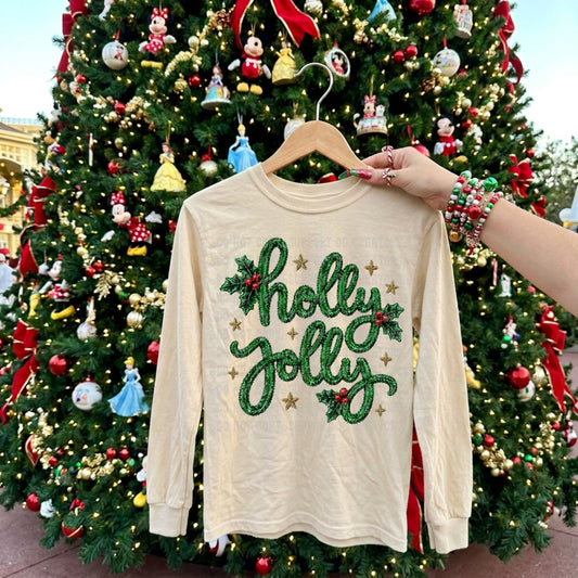 HOLLY JOLLY TINSEL LONG SLEEVE TEE