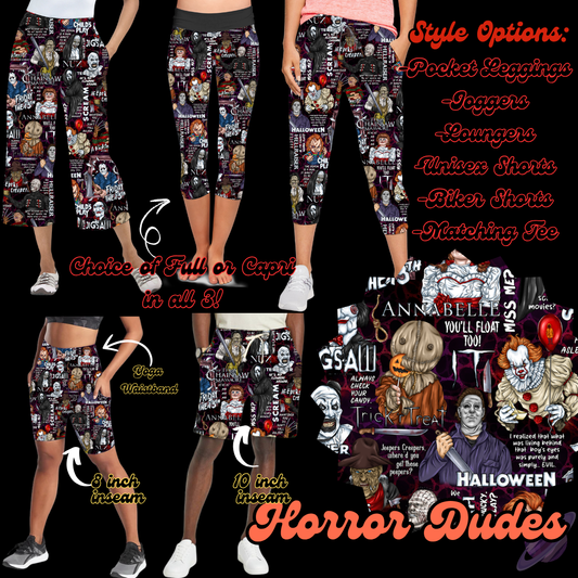 HORROR DUDES-KILLER RUN--BOTTOMS 5 STYLES-PREORDER CLOSING 6/23