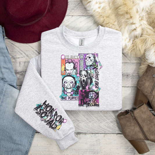 HORROR SQUAD FRONT & SLEEVE DESIGN SWEATSHIRT