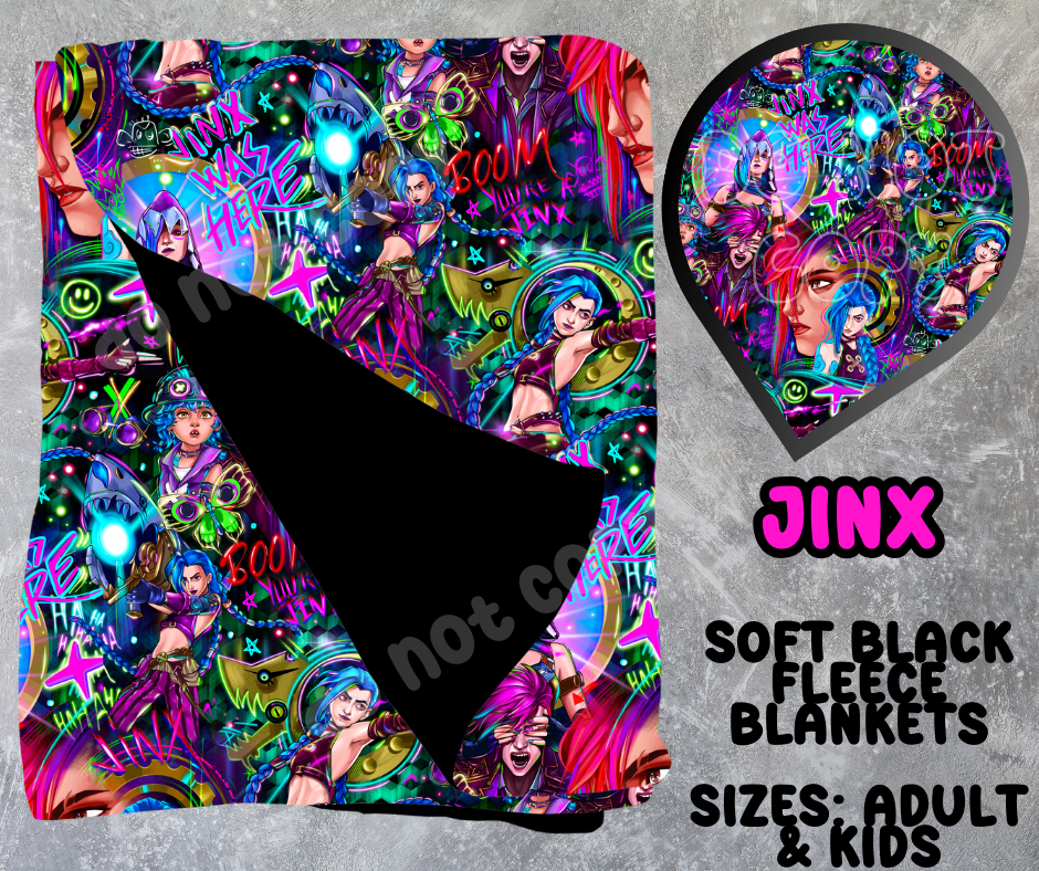 JINX - SOFT BLACK FLEECE THROW BLANKET