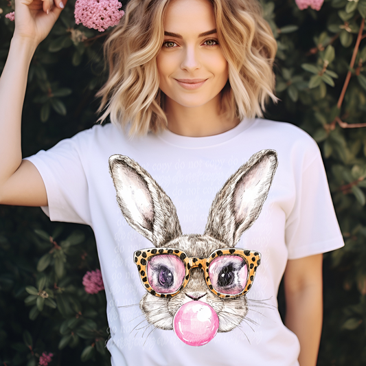 LEOPARD GLASSES BUNNY TEE