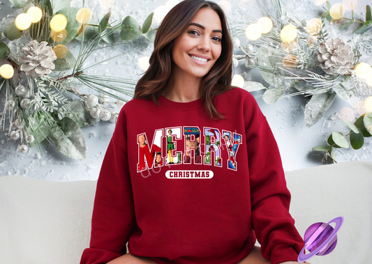 UGLY SWEATER MERRY MOVIE CREWNECK SWEATSHIRT