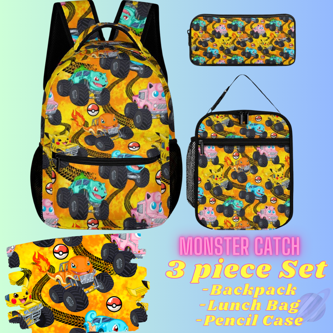 MONSTER CATCH-3 PIECE BACKPACK SET-PREORDER CLOSING 7/3