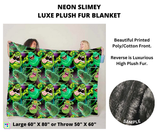 Preorder! Closes 4/25. ETA July. Neon Slimey Luxe Plush Fur Blanket 2 Sizes