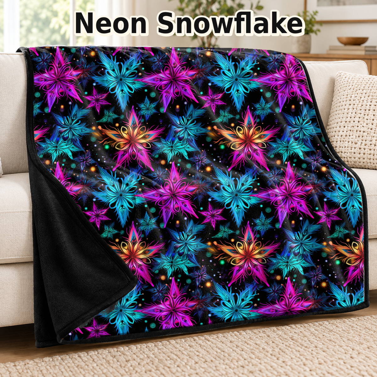 Neon Snowflake-Soft Throw Blanket 14 Run-Due 9/28