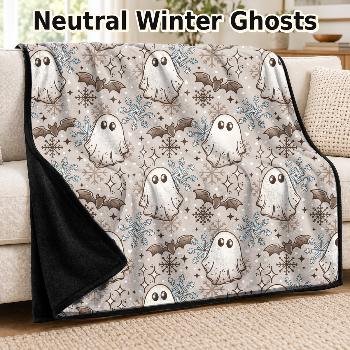 Neutral Winter Ghosts-Soft Throw Blanket 14 Run-Due 9/28