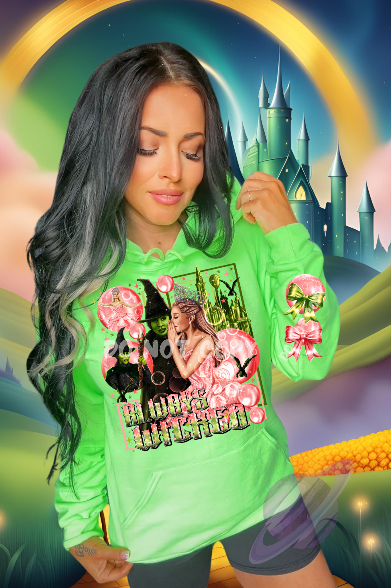 ALWAYS WICKED 2 HOODIE FRONT & SLEEVE DESIGN