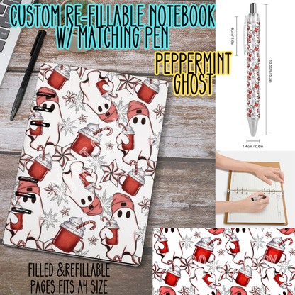 PEPPERMINT GHOST -Matching A5 Notebook & Pen Set Round 3 Preorder Closing 11/3