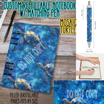 MOSAIC TURTLES -Matching A5 Notebook & Pen Set Round 3 Preorder Closing 11/3