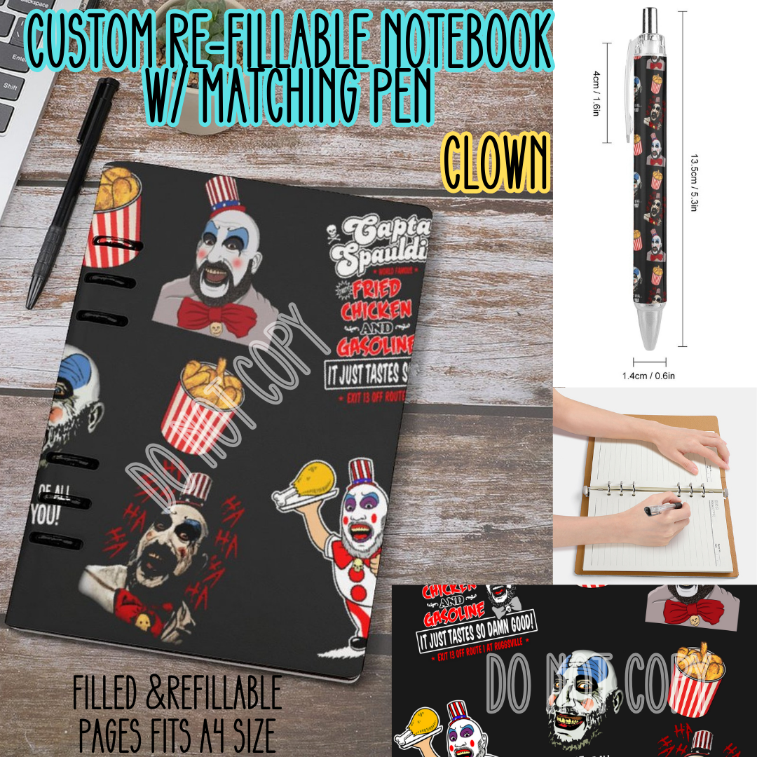 CLOWN -Matching A5 Notebook & Pen Set Round 3 Preorder Closing 11/3