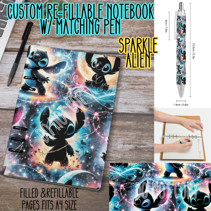 SPARKLE ALIEN -Matching A5 Notebook & Pen Set Round 3 Preorder Closing 11/3