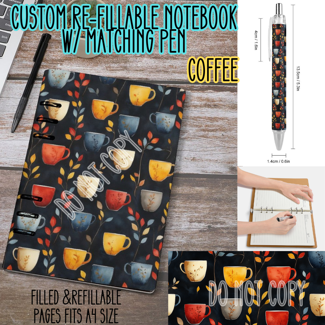 COFFEE -Matching A5 Notebook & Pen Set Round 3 Preorder Closing 11/3