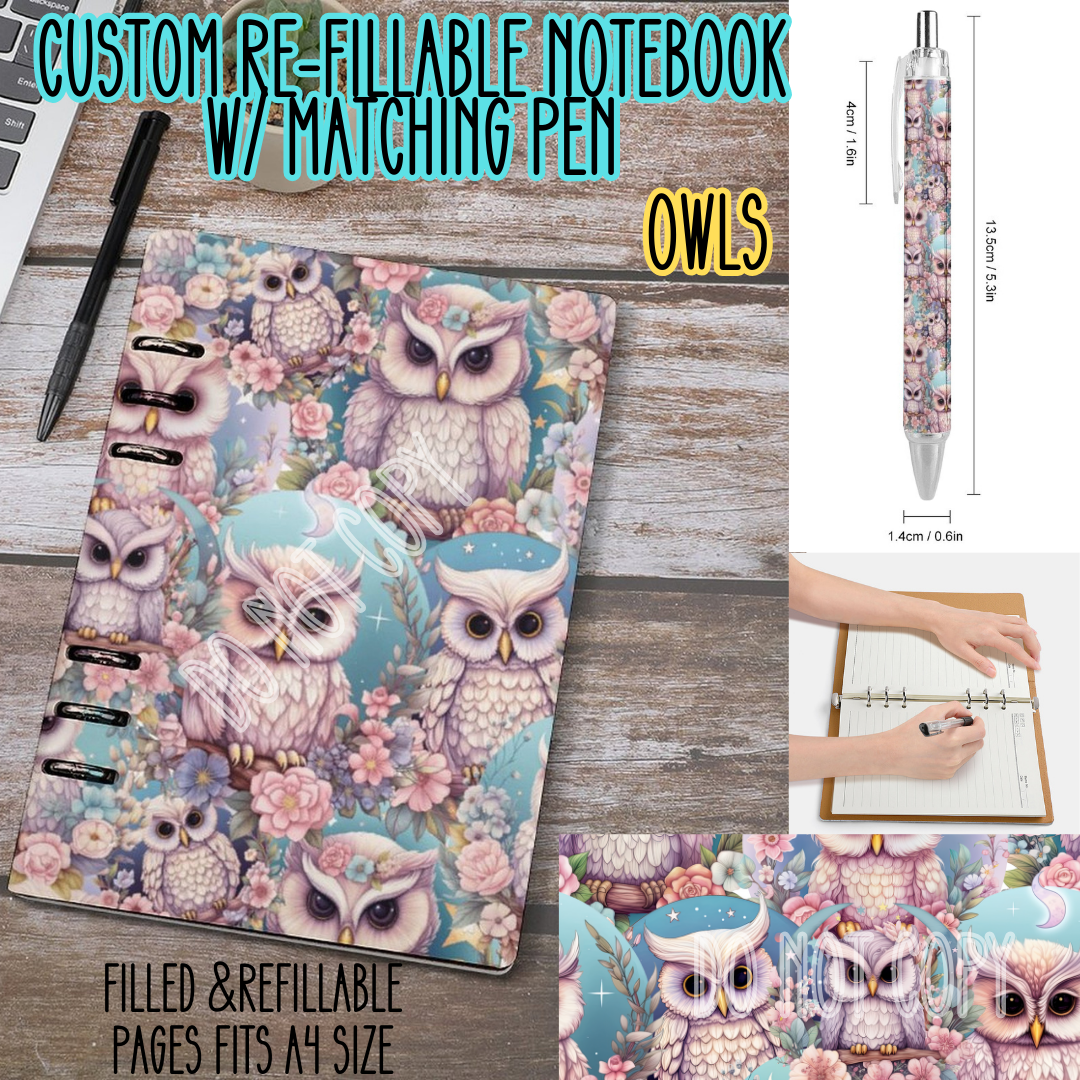 OWLS -Matching A5 Notebook & Pen Set Round 3 Preorder Closing 11/3