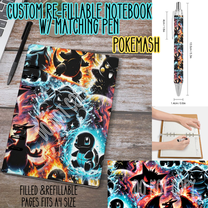 POKE MASH -Matching A5 Notebook & Pen Set Round 3 Preorder Closing 11/3