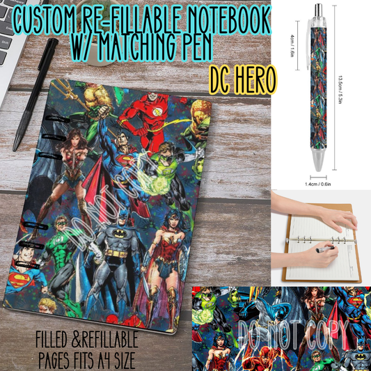 DC HERO -Matching A5 Notebook & Pen Set Round 3 Preorder Closing 11/3