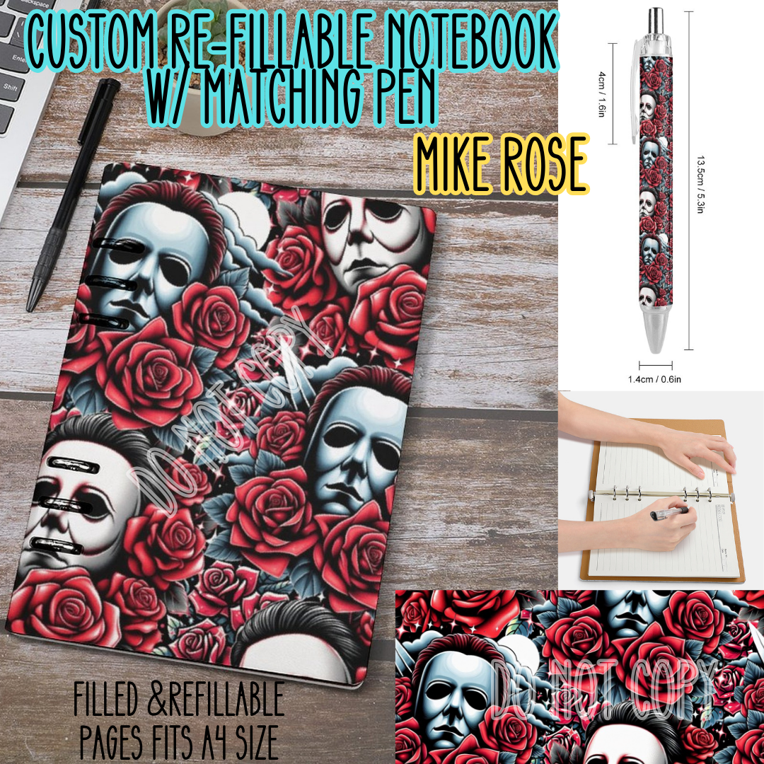 MIKE ROSE -Matching A5 Notebook & Pen Set Round 3 Preorder Closing 11/3