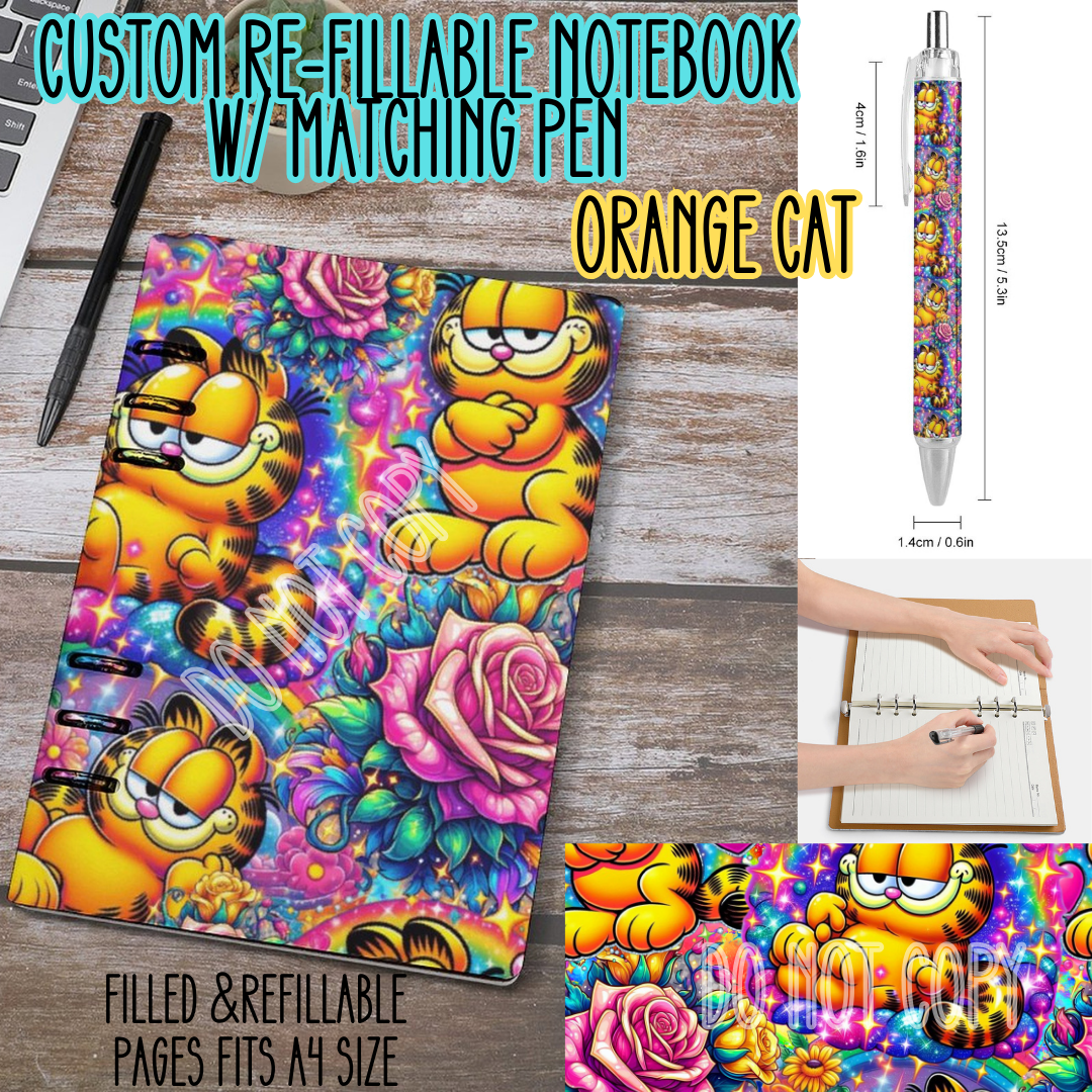 ORANGE CAT -Matching A5 Notebook & Pen Set Round 3 Preorder Closing 11/3