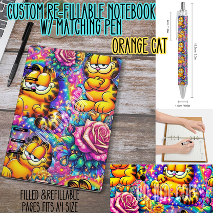 ORANGE CAT -Matching A5 Notebook & Pen Set Round 3 Preorder Closing 11/3