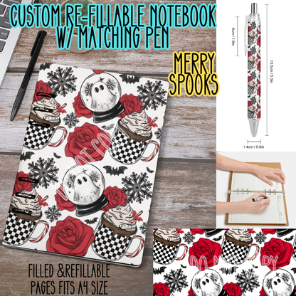 MERRY SPOOKS -Matching A5 Notebook & Pen Set Round 3 Preorder Closing 11/3