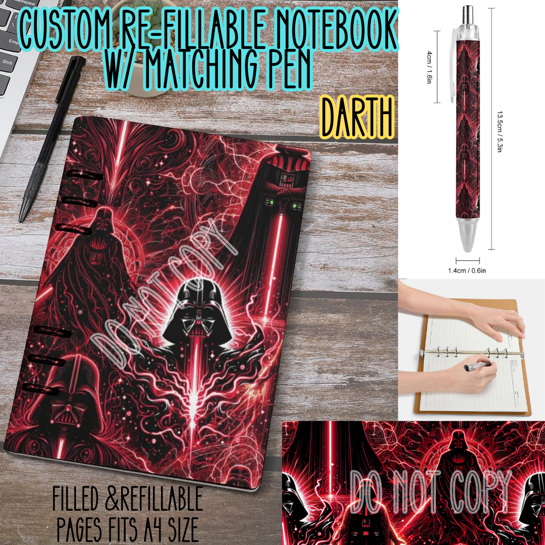 DARTH -Matching A5 Notebook & Pen Set Round 3 Preorder Closing 11/3