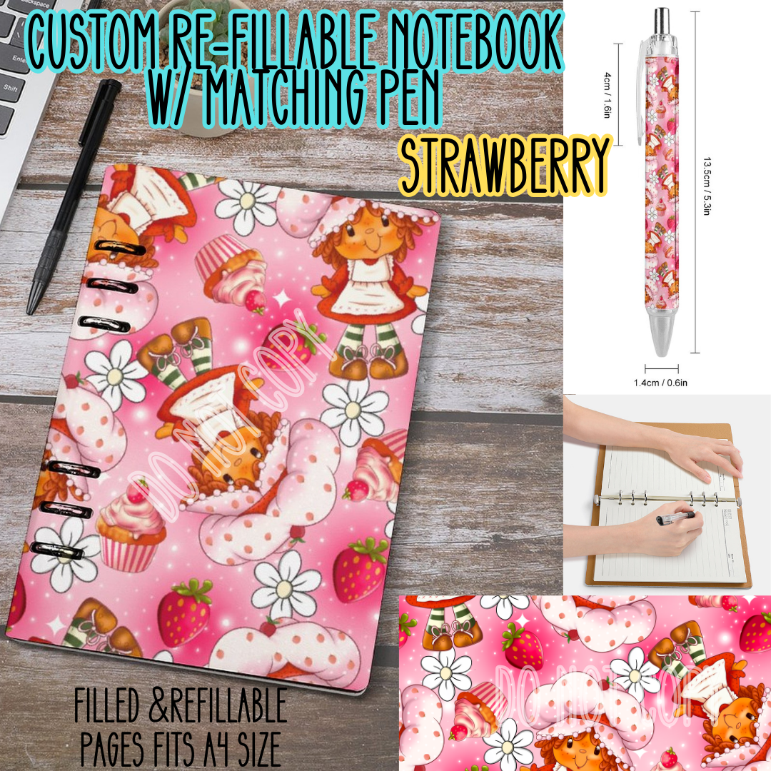 STRAWBERRY -Matching A5 Notebook & Pen Set Round 3 Preorder Closing 11/3