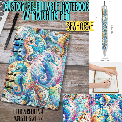 SEAHORSE -Matching A5 Notebook & Pen Set Round 3 Preorder Closing 11/3