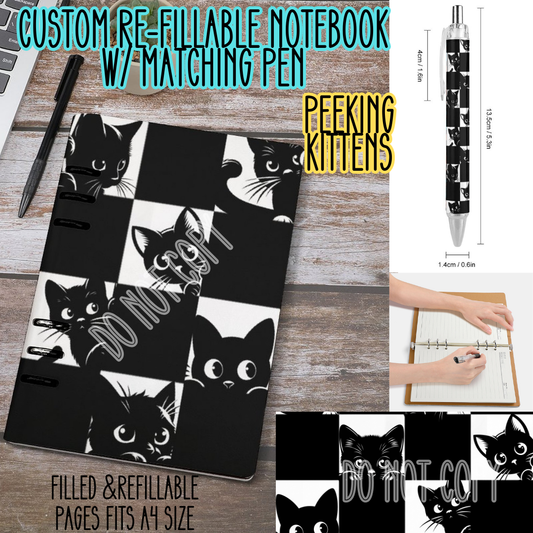 PEEKING KITTENS -Matching A5 Notebook & Pen Set Round 3 Preorder Closing 11/3