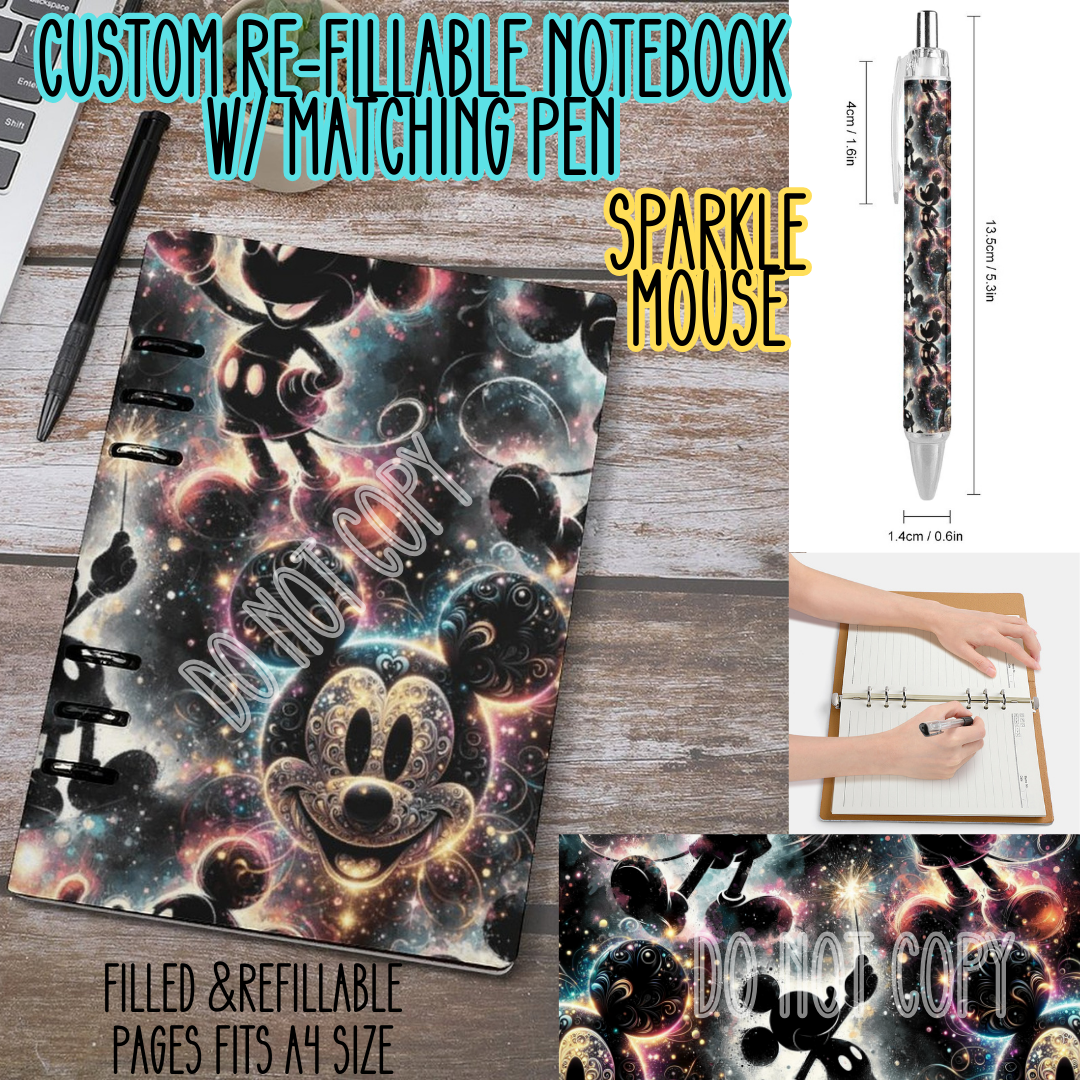 SPARKLE MOUSE -Matching A5 Notebook & Pen Set Round 3 Preorder Closing 11/3