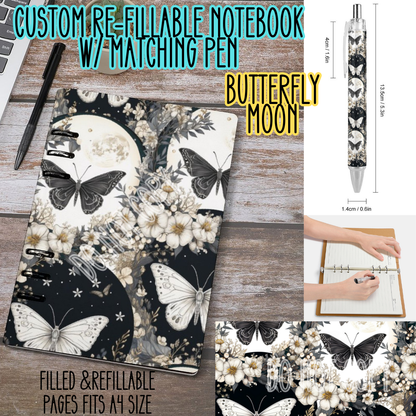 BUTTERFLY MOON -Matching A5 Notebook & Pen Set Round 3 Preorder Closing 11/3