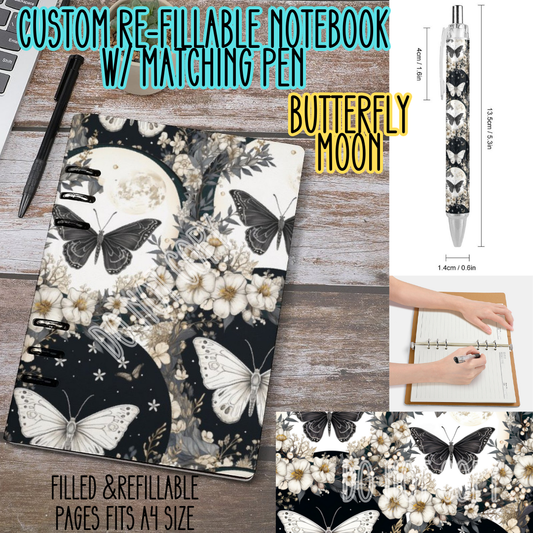 BUTTERFLY MOON -Matching A5 Notebook & Pen Set Round 3 Preorder Closing 11/3