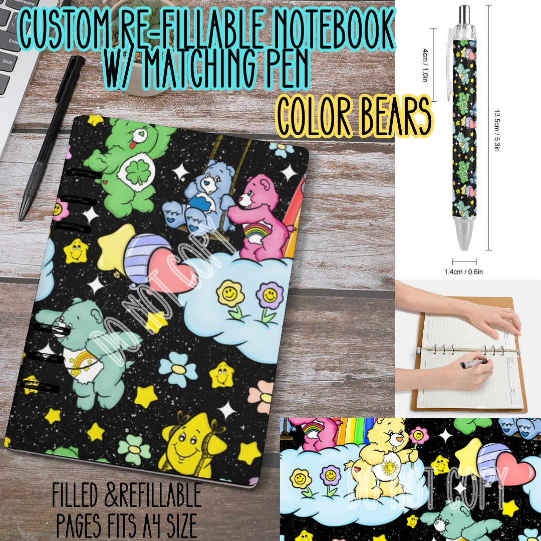 COLOR BEARS -Matching A5 Notebook & Pen Set Round 3 Preorder Closing 11/3