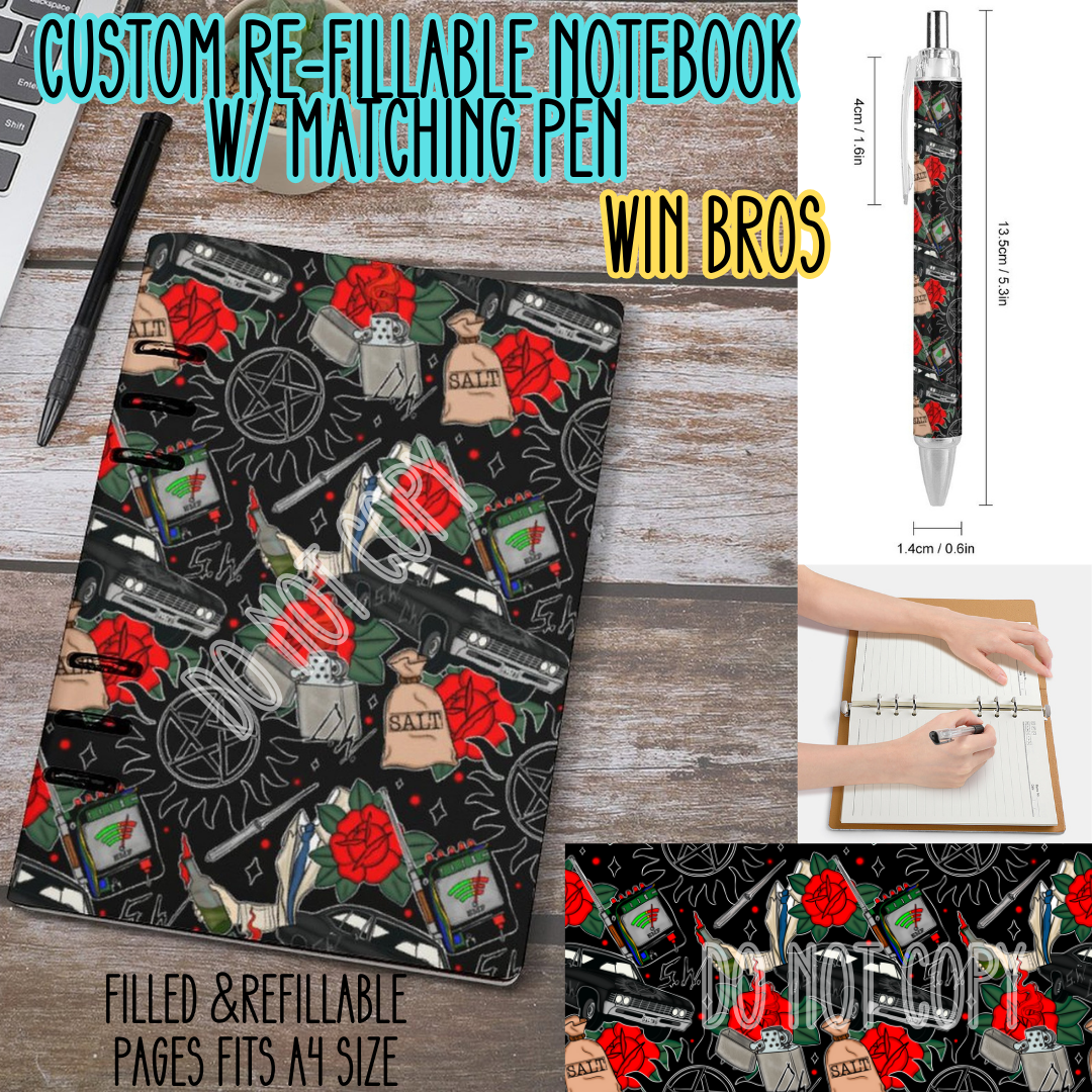 WIN BROS -Matching A5 Notebook & Pen Set Round 3 Preorder Closing 11/3