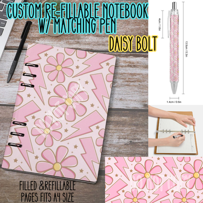 DAISY BOLT - Matching A5 Notebook & Pen Set Round 3 Preorder Closing 11/3