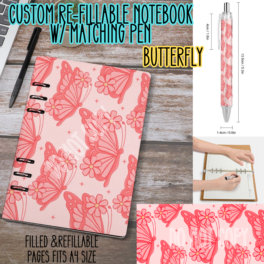 BUTTERFLY -Matching A5 Notebook & Pen Set Round 3 Preorder Closing 11/3