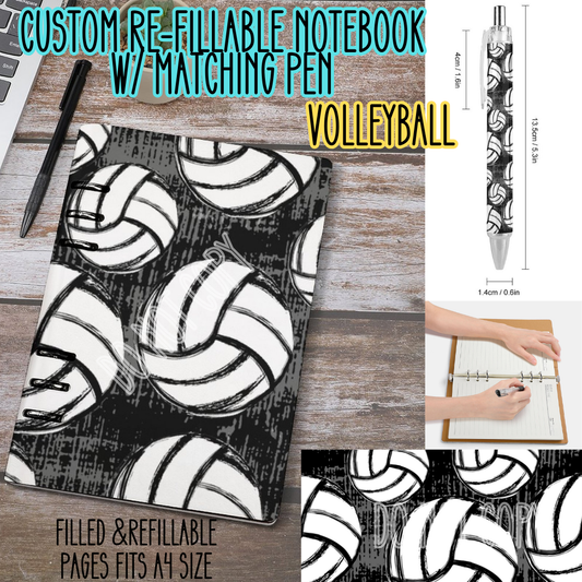 VOLLEYBALL -Matching A5 Notebook & Pen Set Round 3 Preorder Closing 11/3