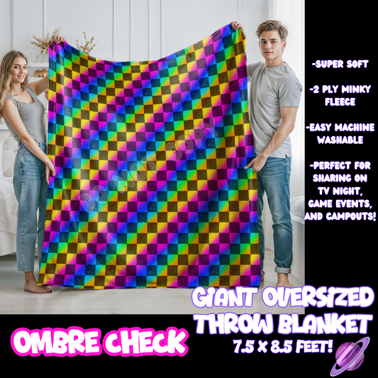 OMBRE CHECK- GIANT SHAREABLE THROW BLANKETS ROUND 10-PREORDER CLOSING 12/2