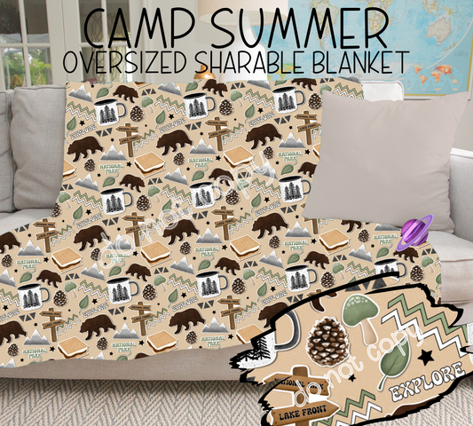 CAMP SUMMER - GIANT SHAREABLE THROW BLANKETS ROUND 6 -PREORDER CLOSING 4/26 ETA END JUNE/ EARLYJULY