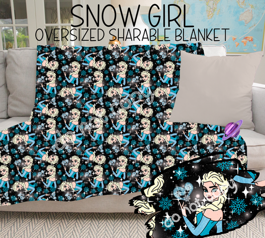 SNOW GIRL - GIANT SHAREABLE THROW BLANKETS ROUND 6 -PREORDER CLOSING 4/26 ETA END JUNE/ EARLYJULY