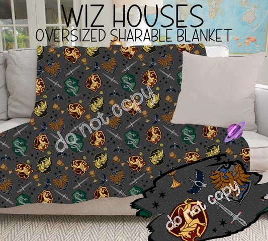 WIZ HOUSES - GIANT SHAREABLE THROW BLANKETS ROUND 6 -PREORDER CLOSING 4/26 ETA END JUNE/ EARLYJULY