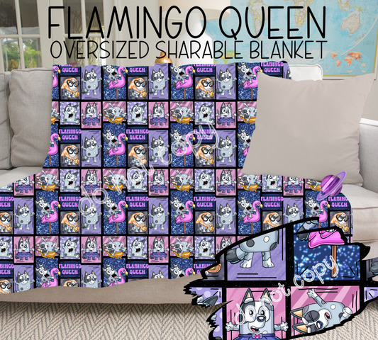 FLAMINGO QUEEN - GIANT SHAREABLE THROW BLANKETS ROUND 6 -PREORDER CLOSING 4/26 ETA END JUNE/ EARLYJULY