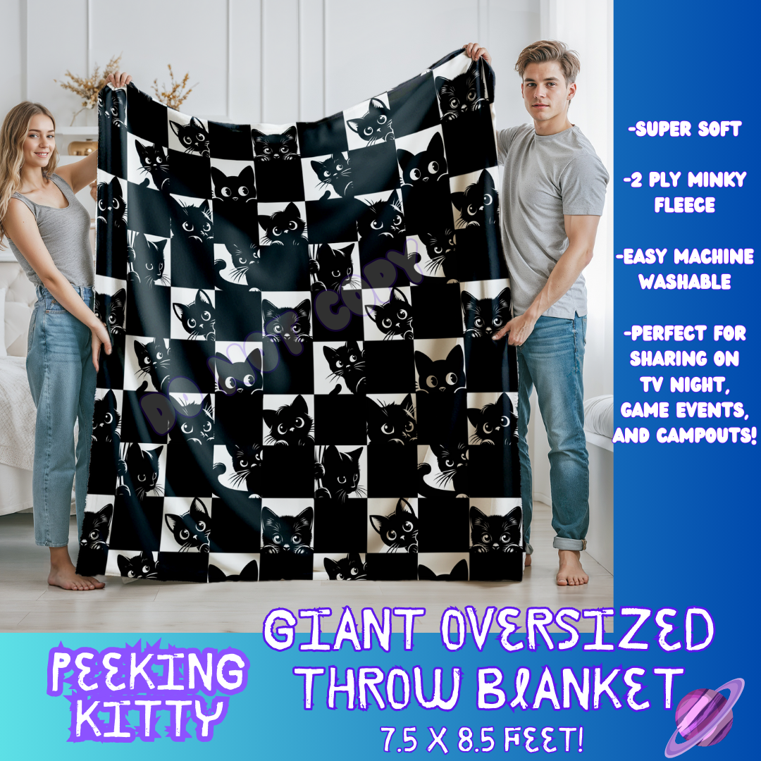 PEEKING KITTY- GIANT SHAREABLE THROW BLANKET