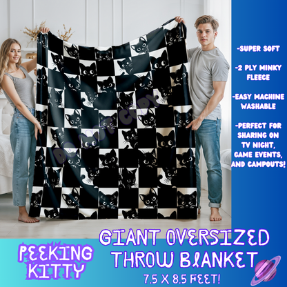 PEEKING KITTY- GIANT SHAREABLE THROW BLANKET