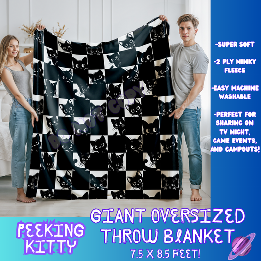 PEEKING KITTY- GIANT SHAREABLE THROW BLANKET