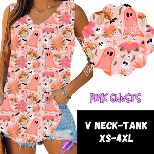 PINK GHOSTS -PPO11-V-NECK TANK PREORDER CLOSING 7/11