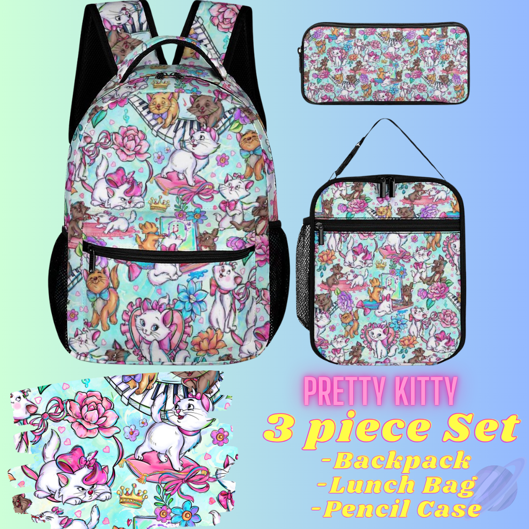PRETTY KITTY-3 PIECE BACKPACK SET-PREORDER CLOSING 7/3