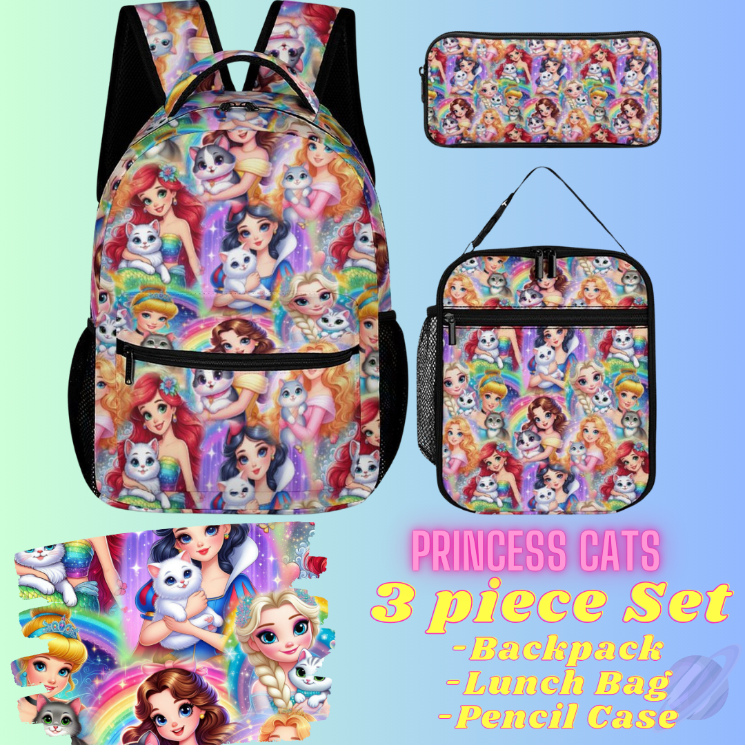 PRINCESS CATS-3 PIECE BACKPACK SET-PREORDER CLOSING 7/3