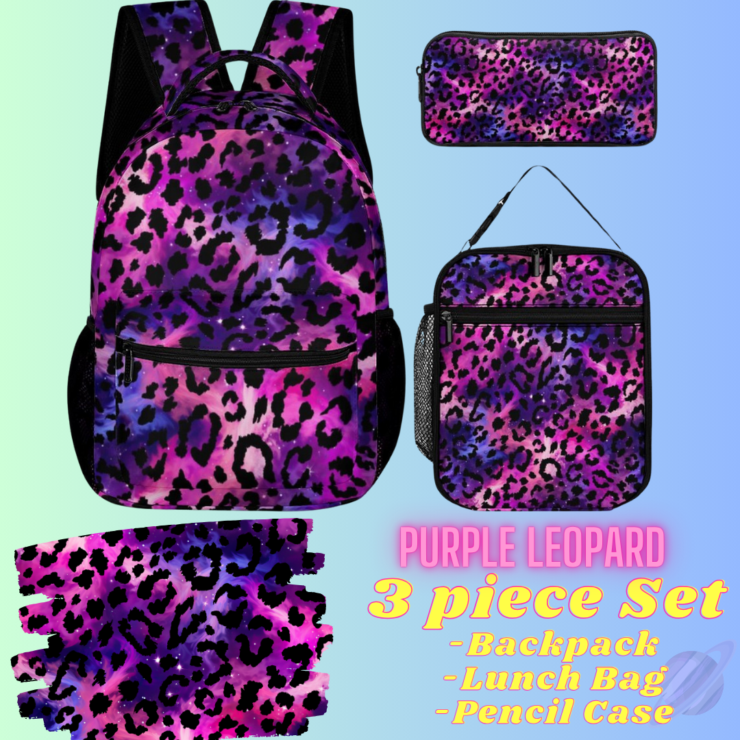 PURPLE LEOPARD-3 PIECE BACKPACK SET-PREORDER CLOSING 7/3