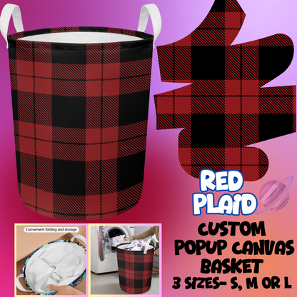 RED PLAID- STORAGE BASKETS 6- PREORDER CLOSING 5/4